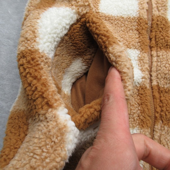 Columbia Jacket Women Small Brown White Deep Pile Fleece FullZip Big Timber Peak - Picture 8 of 10